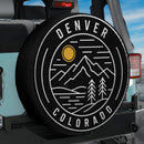 Denver Colorado Landscape Line Art Car Spare Tire Cover