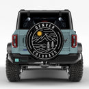 Denver Colorado Landscape Line Art Car Spare Tire Cover