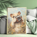 Detailed Photorealistic Oil Painting Of A Cute English Bull Dog - Living Room - Canvas Wall Art - Print - Wall Decor