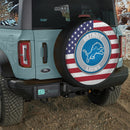 Detroit Lions US Flag Jeep Car Spare Tire Cover