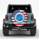 Detroit Lions US Flag Jeep Car Spare Tire Cover