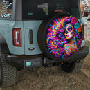 Dia De Los Muertos Colorful Calavera Woman Car Spare Tire Cover With Camera Hole