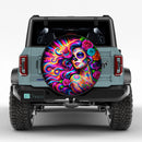 Dia De Los Muertos Colorful Calavera Woman Car Spare Tire Cover With Camera Hole