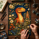 Dinosaur Raptor in Bloom Jigsaw Puzzle
