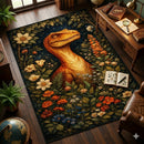 Dinosaur Raptor in Bloom Rectangular Area Rug