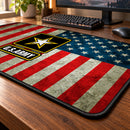 Distressed American Flag with U.S. Army Emblem Desk Mat