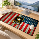 Distressed American Flag with U.S. Army Emblem Desk Mat