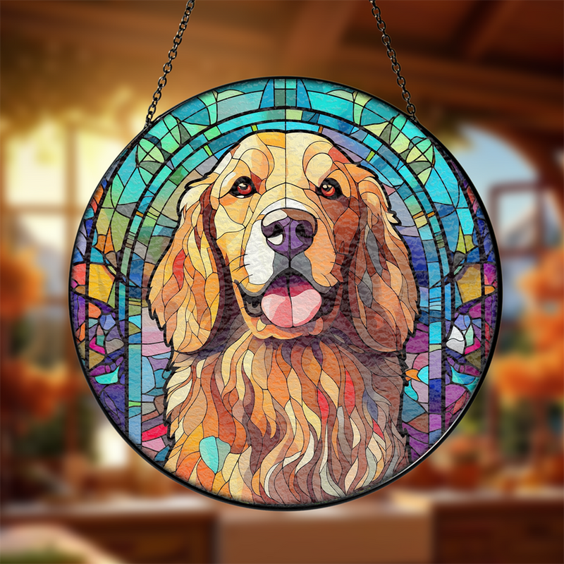 Dog Stained Glass Suncatcher