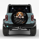 Beagle Dog Tearing Car Spare Tire Cover