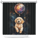 Dog Watercolor Star Night Shower Curtain