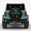 Drago Reading Staned Glass Car Spare Tire Cover