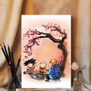 Dragon Ball Goku Krillin Master Roshi Anime Cherry Blossom Japan - Living Room - Canvas Wall Art - Print - Wall Decor