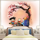 Dragon Ball Goku Krillin Master Roshi Anime Cherry Blossom Tapestry
