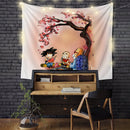 Dragon Ball Goku Krillin Master Roshi Anime Cherry Blossom Tapestry