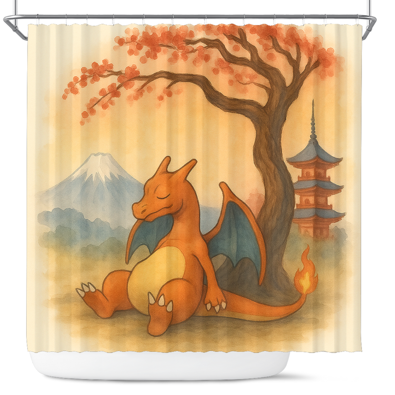 Charizard Pokemon Japan Shower Curtain