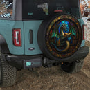 Dragon Reading Stained Glass Car Spare Tire Cover