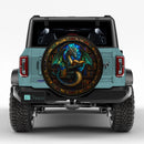 Dragon Reading Stained Glass Car Spare Tire Cover