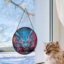 Dragon Red Eyes Round Stained Glass Suncatcher