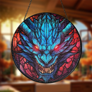 Dragon Red Eyes Round Stained Glass Suncatcher