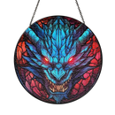 Dragon Red Eyes Round Stained Glass Suncatcher
