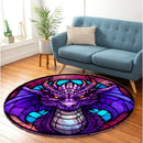 Dragon Stained Glass Round Rug