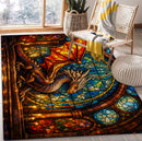 Dragon Stained Glass Rectangular Area Rug