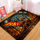 Dragon Stained Glass Rectangular Area Rug