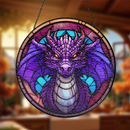 Dragon Round Stained Glass Suncatcher