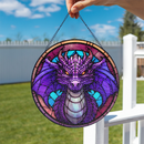 Dragon Round Stained Glass Suncatcher
