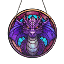 Dragon Round Stained Glass Suncatcher