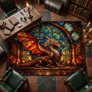 Dragon Stained Glass Rectangular Area Rug