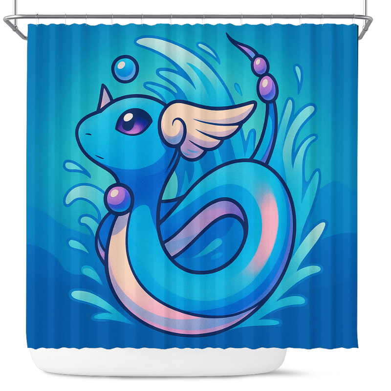Dragonair Pokemon Shower Curtain