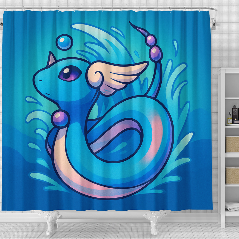 Dragonair Pokemon Shower Curtain