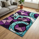 Dragonair Pokemon Stained Glass Rectangular Area Rug