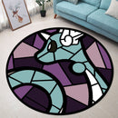 Dragonair Pokemon Stained Glass Round Rug