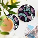 Dragonair Pokemon Stained Glass Decor Coaster - Gift Idea