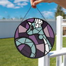 Dragonair Pokemon Round Stained Glass Suncatcher