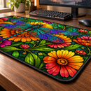 Dragonfly Floral Stained Glass Desk Mat
