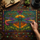 Dragonfly Stained Glass Jigsaw Puzzle