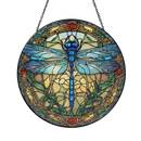 Dragonfly Round Stained Glass Suncatcher