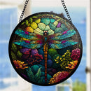 Dragonfly 1 Round Stained Glass Suncatcher