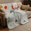 Shenron Dragon Ball In Japan Landscape Woven Throw Blanket