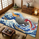 Dragonite x Shiny Red Gyarados The Great Wave Rectangular Area Rug