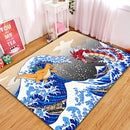 Dragonite x Shiny Red Gyarados The Great Wave Rectangular Area Rug