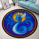 Dragonair Pokemon Stained Glass Round Rug