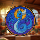 Dragonair Pokemon Stained Glass Suncatcher
