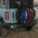 EMT Firefighter American Flag Symbol Car Spare Tire Cover