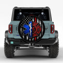 EMT Firefighter American Flag Symbol Car Spare Tire Cover