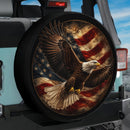 Eagle American Flag Car Spare Tire Cover