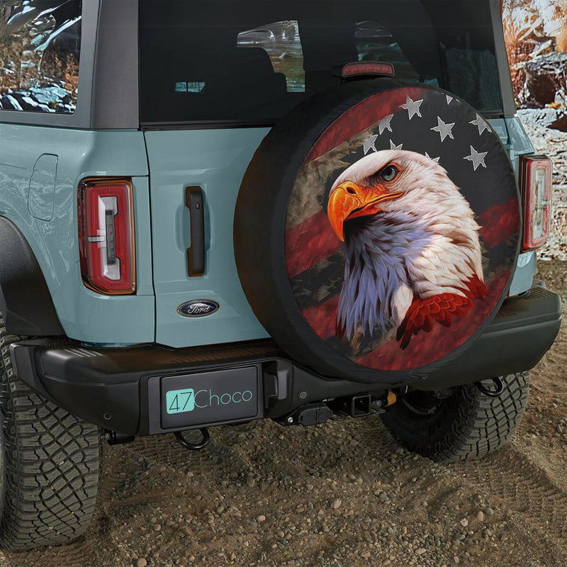 American Eagle, American Flag Jeep Car Spare Tire Cover